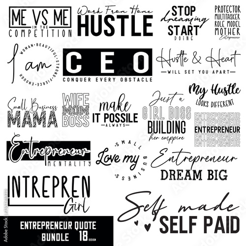 Entrepreneur Quote Design Bundle for Small Business Owners Svg