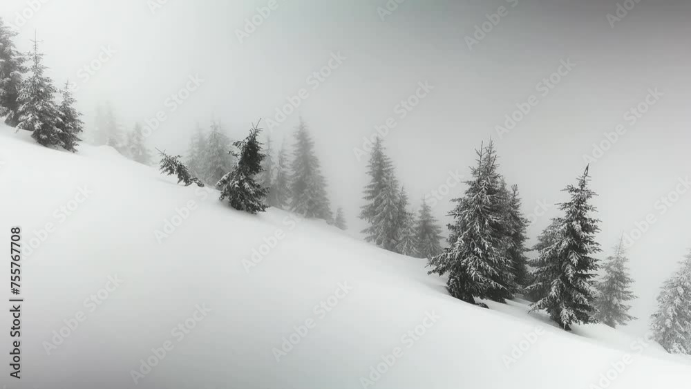 a snowstorm and frost turned high-mountain spruce trees and bushes into fabulous fantastic scenes, beautiful tones and colors of alpine nature in winter a snowstorm and frost turned high-mountain spruce trees and bushes into fabulous fantastic scenes, beautiful tones and colors of alpine nature in winter