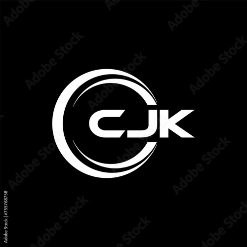 CJK letter logo design with black background in illustrator, cube logo, vector logo, modern alphabet font overlap style. calligraphy designs for logo, Poster, Invitation, etc. photo