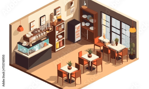 living room isometric vector flat minimalistic isolated illustration