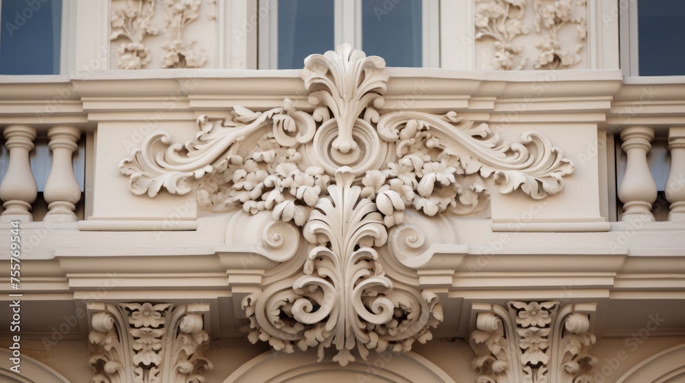 Decorative elements on an ornate facade