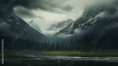 Dramatic and moody mountain scenery © Cloudyew