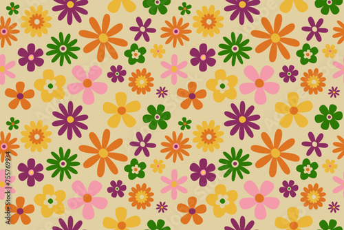 beautiful flower floral seamless repeat pattern. this is a flower daisy vector. Design for decorative, wallpaper, shirts, clothing, tablecloths, blankets, wrapping, textile, Batik, fabric, texture