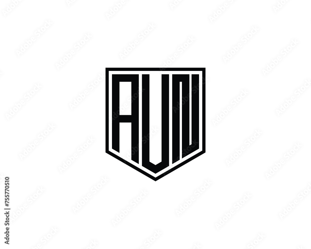 AUN logo design vector template