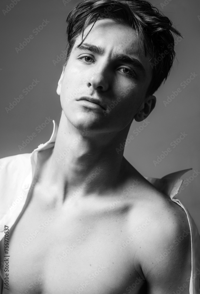 Young sexy man. Fashion portrait of a handsome man with trendy hairstyle. Young sexy man. Fashion portrait of a handsome man with trendy hairstyle.