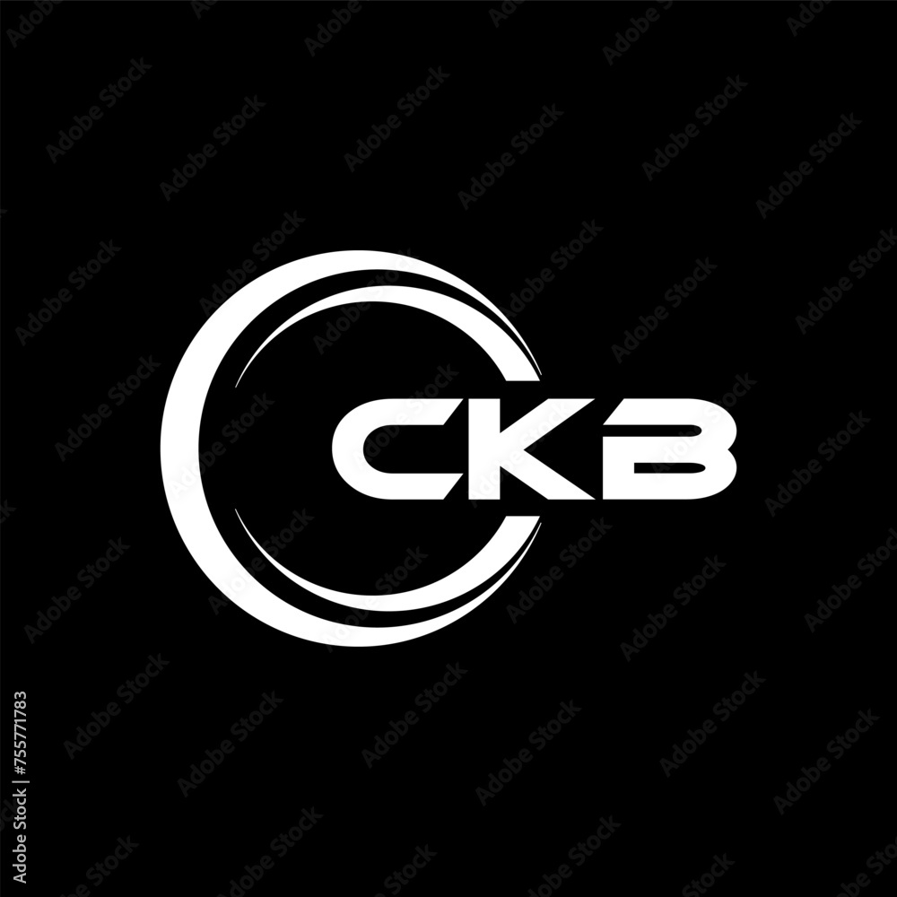 Vetor do Stock: CKB letter logo design with black background in ...