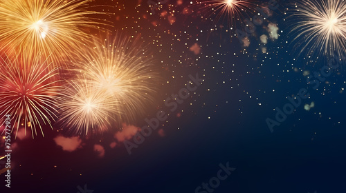 Beautiful fireworks background at night for holiday decoration