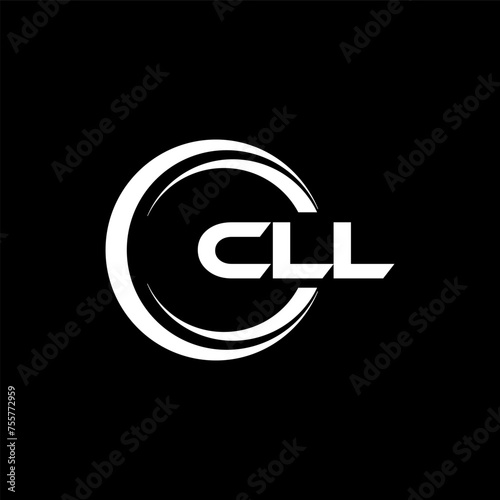 CLL letter logo design with black background in illustrator, cube logo, vector logo, modern alphabet font overlap style. calligraphy designs for logo, Poster, Invitation, etc.