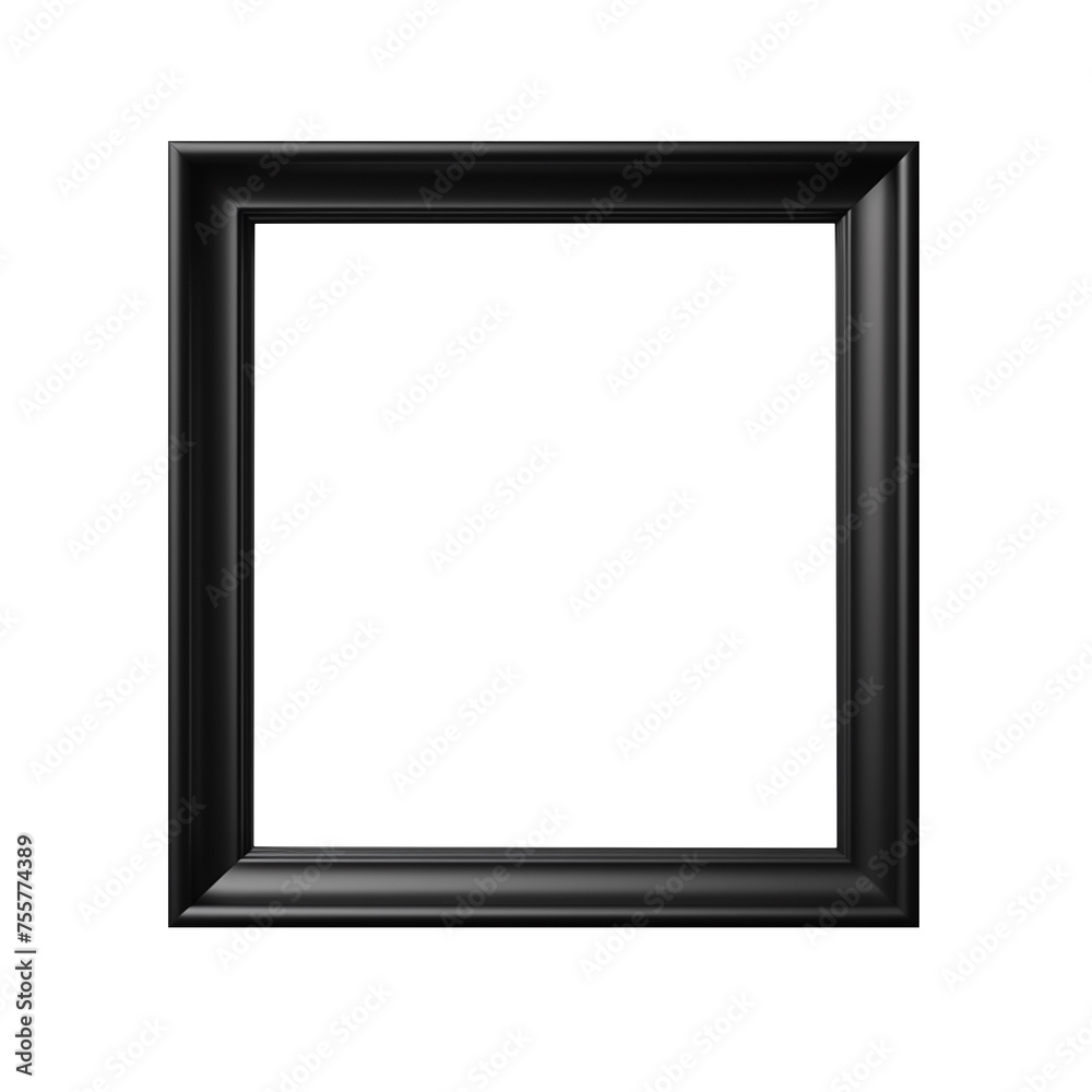Black square picture frame isolated on transparent background, PNG available Black square picture frame isolated on transparent background, PNG available