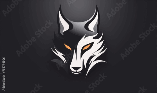 wolf head logo symbol vector logotype design icon abstract minimal mascot