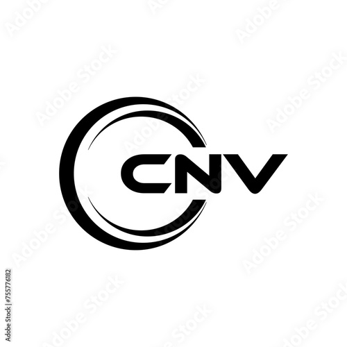 CNV letter logo design in illustration. Vector logo  calligraphy designs for logo  Poster  Invitation  etc.