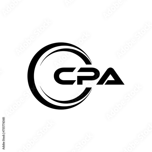 CPA letter logo design in illustration. Vector logo, calligraphy designs for logo, Poster, Invitation, etc.