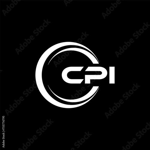 CPI letter logo design in illustration. Vector logo, calligraphy designs for logo, Poster, Invitation, etc.