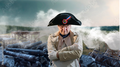 Napoleon Bonaparte, military leader of the 18th century  on the battlefield