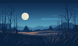full moon field vector flat minimalistic isolated illustration --ar 5:3 --v