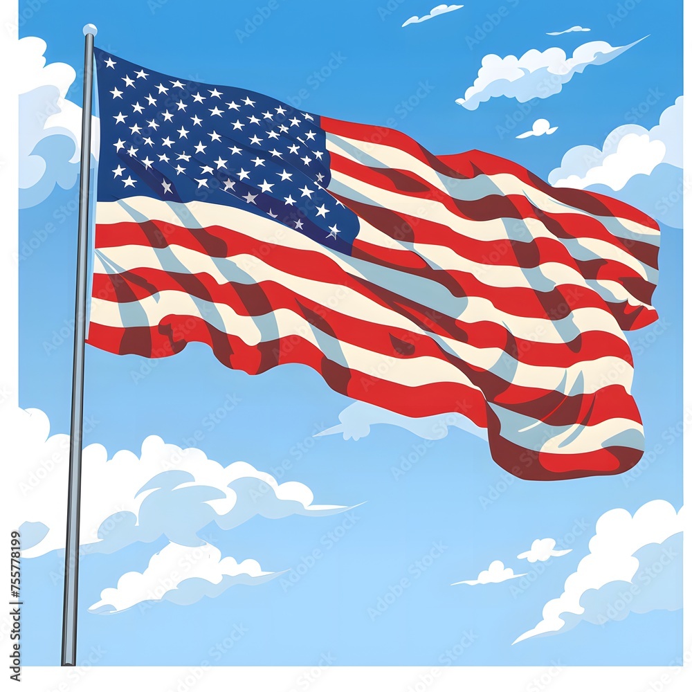 Fototapeta premium American Flag, Memorial Day or 4th of July