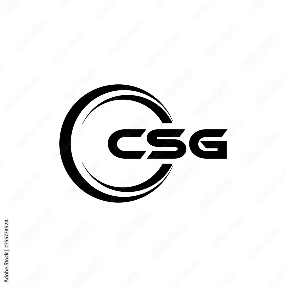 CSG letter logo design in illustration. Vector logo, calligraphy ...