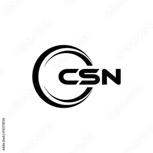 CSN letter logo design in illustration. Vector logo, calligraphy designs for logo, Poster, Invitation, etc. photo