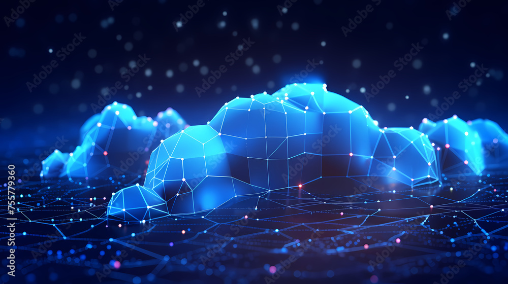 Fototapeta premium Cloud computing background, realizing cloud storage