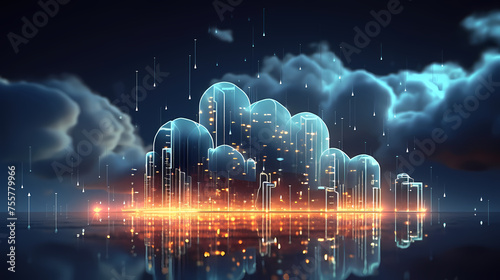 Cloud computing background, realizing cloud storage