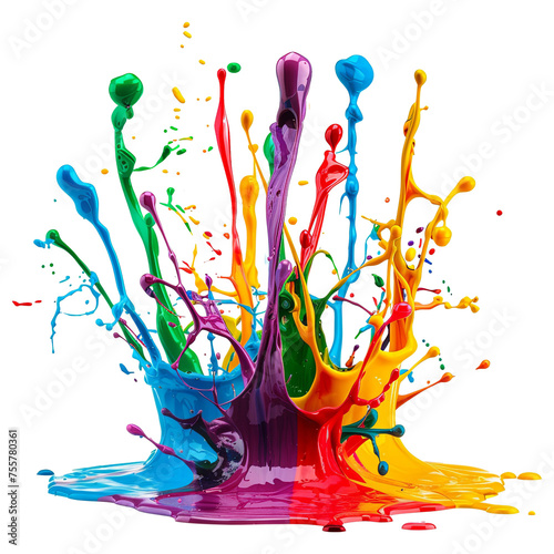 Colored paint splashes