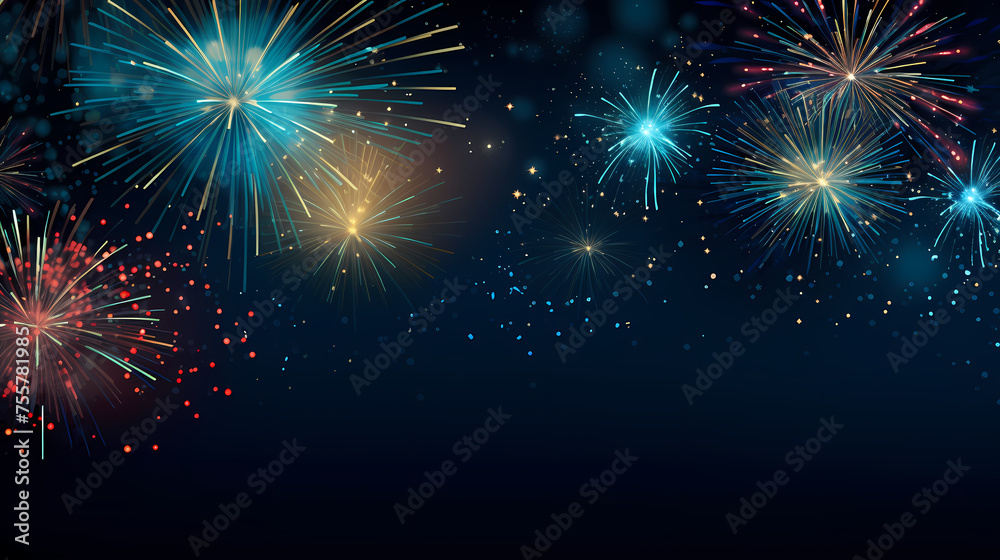 Naklejka premium Fireworks background for celebration, holiday celebration concept