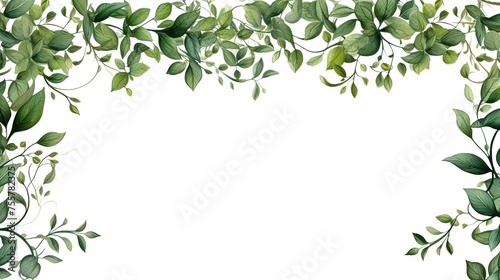 green leaves border