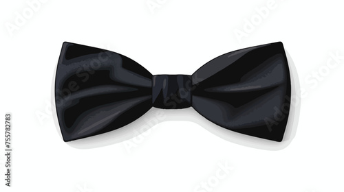 Vector of black silk bow tie on a background. flat vector