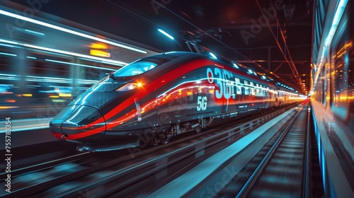 A high-speed train equipped with 5G connectivity