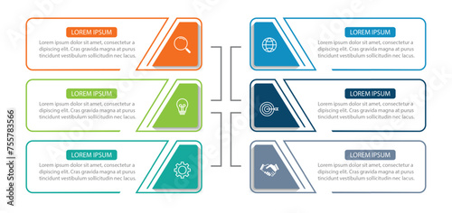 Timeline infographic design element. Business concept 6 steps.