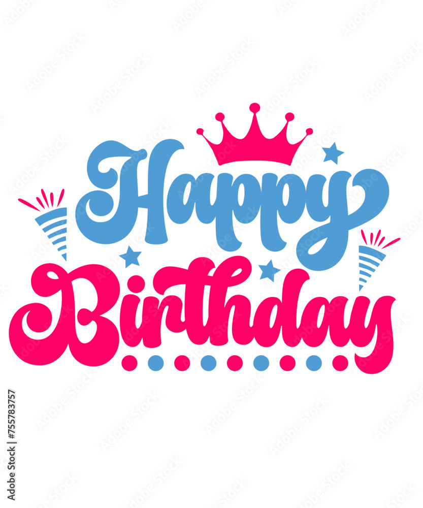Happy Birthday typography design on plain white transparent isolated background for card, shirt, hoodie, sweatshirt, apparel, tag, mug, icon, poster or badge Happy Birthday typography design on plain white transparent isolated background for card, shirt, hoodie, sweatshirt, apparel, tag, mug, icon, poster or badge