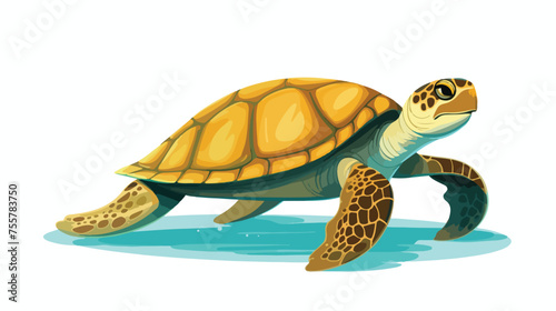 Turtle on a white background vector illustration 