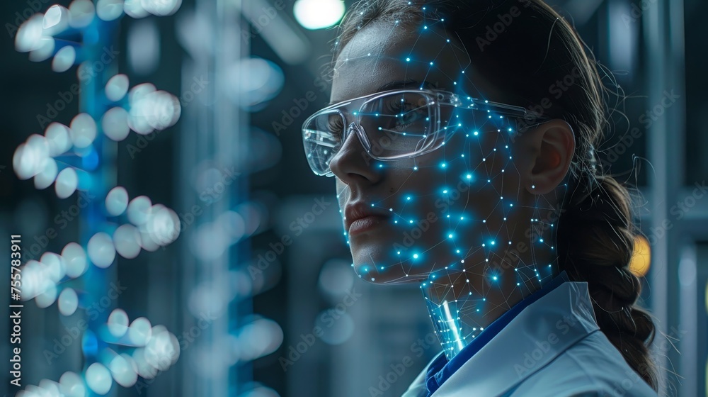 Fototapeta premium A high-tech lab showcasing groundbreaking advancements in artificial intelligence