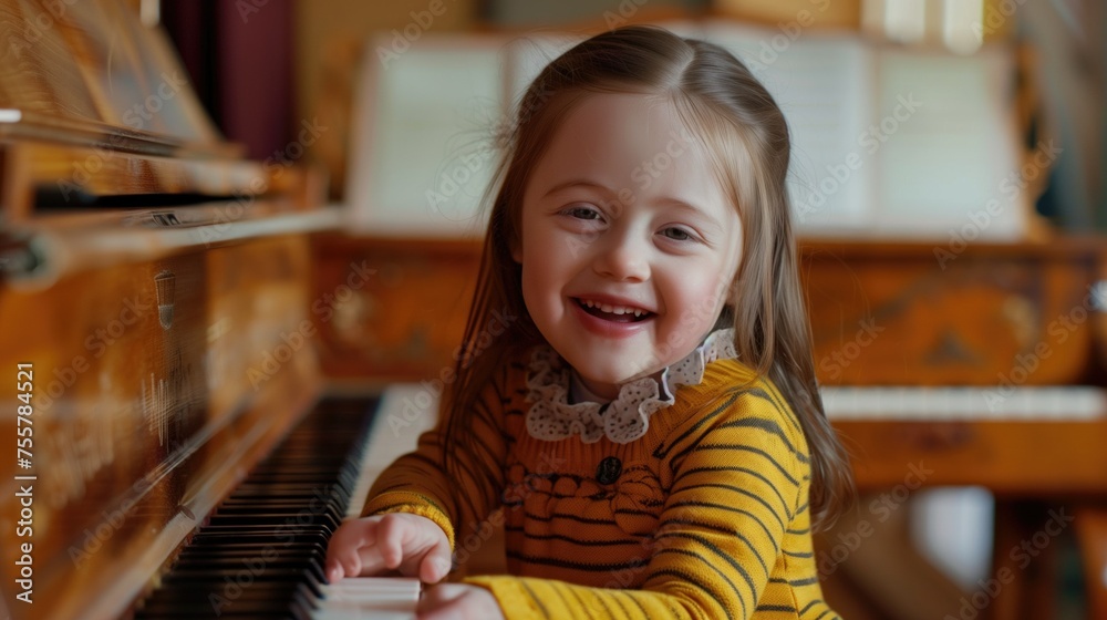 Little Girl Smiling at Piano Little Girl Smiling at Piano