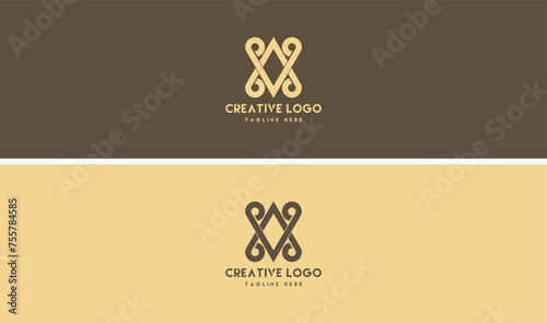 Letter VA Logo Design, VA Line art Monogram Logo Design Template