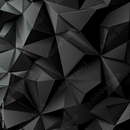 Infinite Elegance  Black Polygonal Texture in Endless 3D Volumetric
