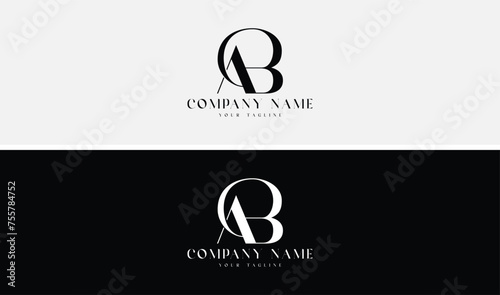 your business brand logo AB or BA simple concept vector template 