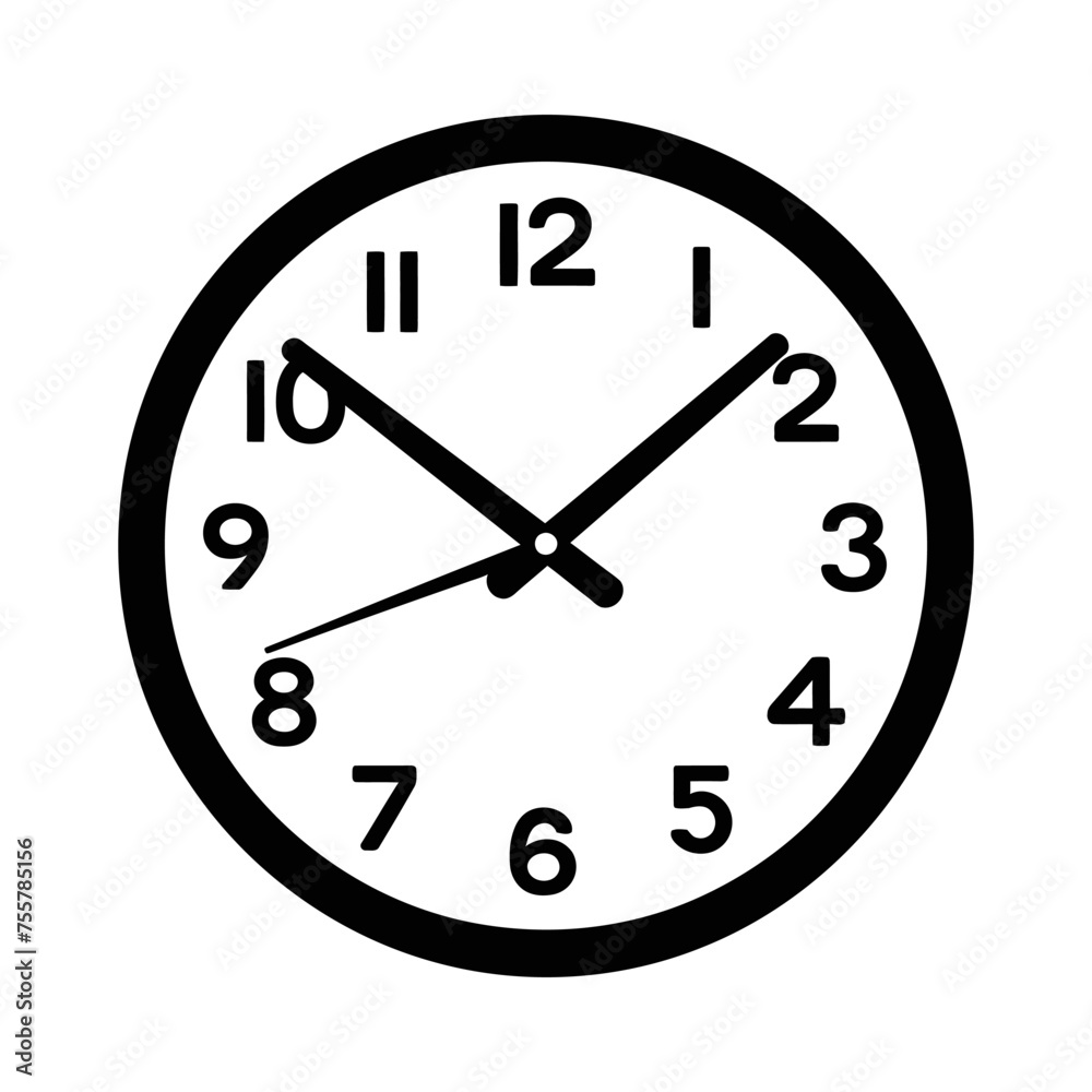 Clock Black Silhouette, Time Alarm Clock Silhouette icon, Clock Vector illustration Clock Black Silhouette, Time Alarm Clock Silhouette icon, Clock Vector illustration
