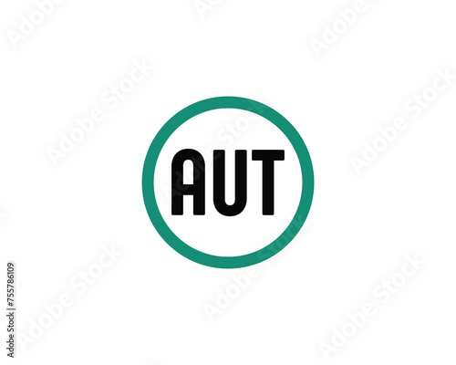 AUT logo design vector template