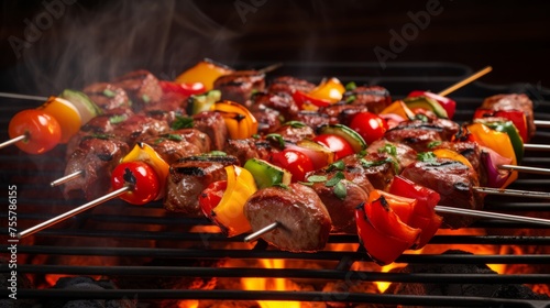 Flame kissed bbq kebabs with an array of succulent meats