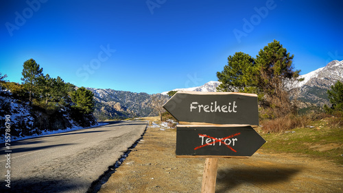 Signposts the direct way to Freedom versus Terror photo