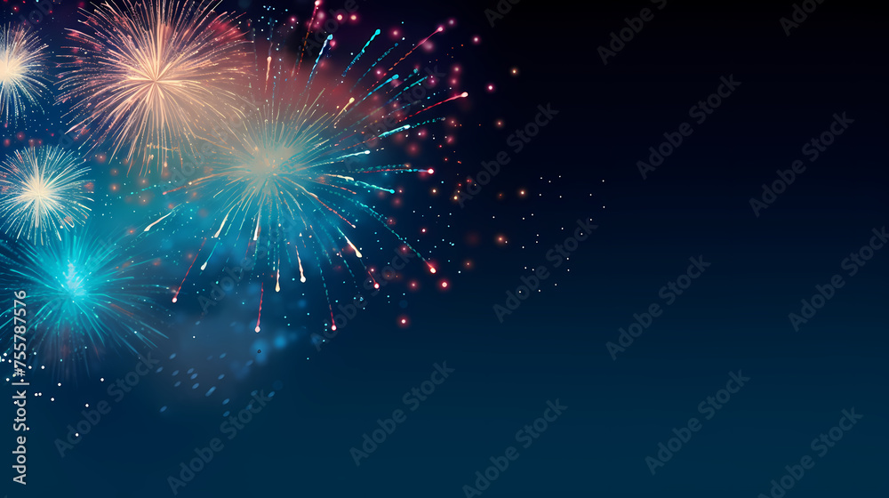Fototapeta premium Fireworks background for celebration, holiday celebration concept