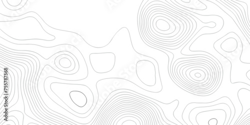 Topographic map background geographic line map with seamless ornament design. The black on white contours vector topography stylized height of the lines map.	