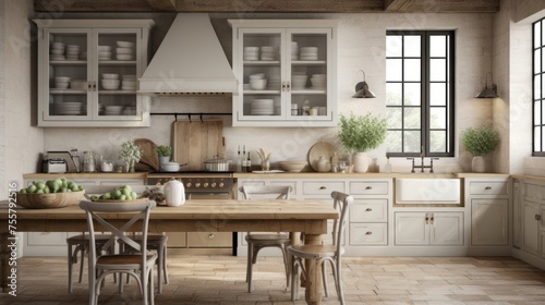 A charming farmhouse kitchen with rustic decor for a cozy call