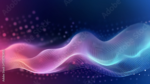 Abstract colorful flowing rainbow with soft, colorful abstract wavy lines