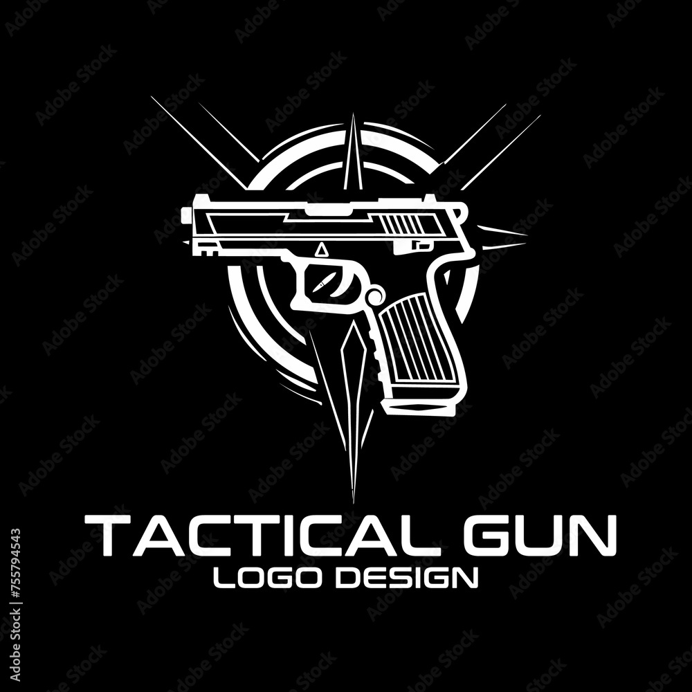 Tactical Gun Vector Logo Design Tactical Gun Vector Logo Design