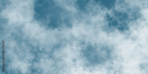 Blue and white painting with cloudy distressed texture and marbled grunge. Clouds in the fog. dark blue indigo watercolor splash background. Hand painted watercolor sky and clouds, Blurry and cloudy.