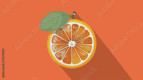 Flat Design Vector Illustration of a Orange 