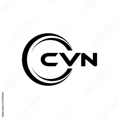 CVN letter logo design with white background in illustrator, cube logo, vector logo, modern alphabet font overlap style. Calligraphy designs for logo, Poster, Invitation, etc. photo