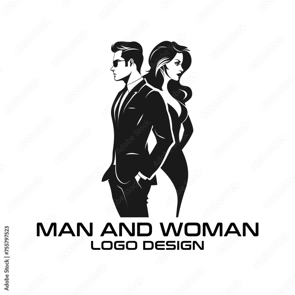 Obraz premium Man And Woman Vector Logo Design
